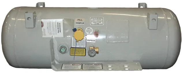 6828 – MANCHESTER Propane Tank, ASME Permanent Mount Tank 19.4 Gallon Capacity 40 Inch Length x 14 Inch Diameter Powd...